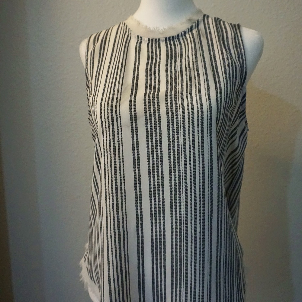 Black and White Stripe Shirt with Collar Design